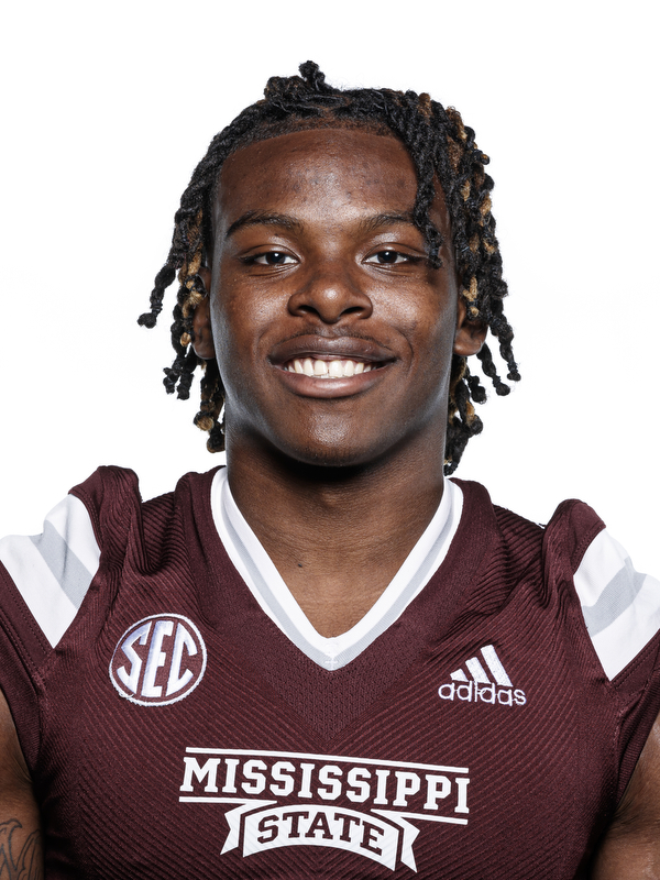 STARKVILLE, MS - JULY 23, 2020 - Mississippi State Cornerback Martin Emerson (#1) headshot taken during 2020 Football Production Days in the Palmeiro Center at Mississippi State University in Starkville, MS. Photo By Mitch Phillips