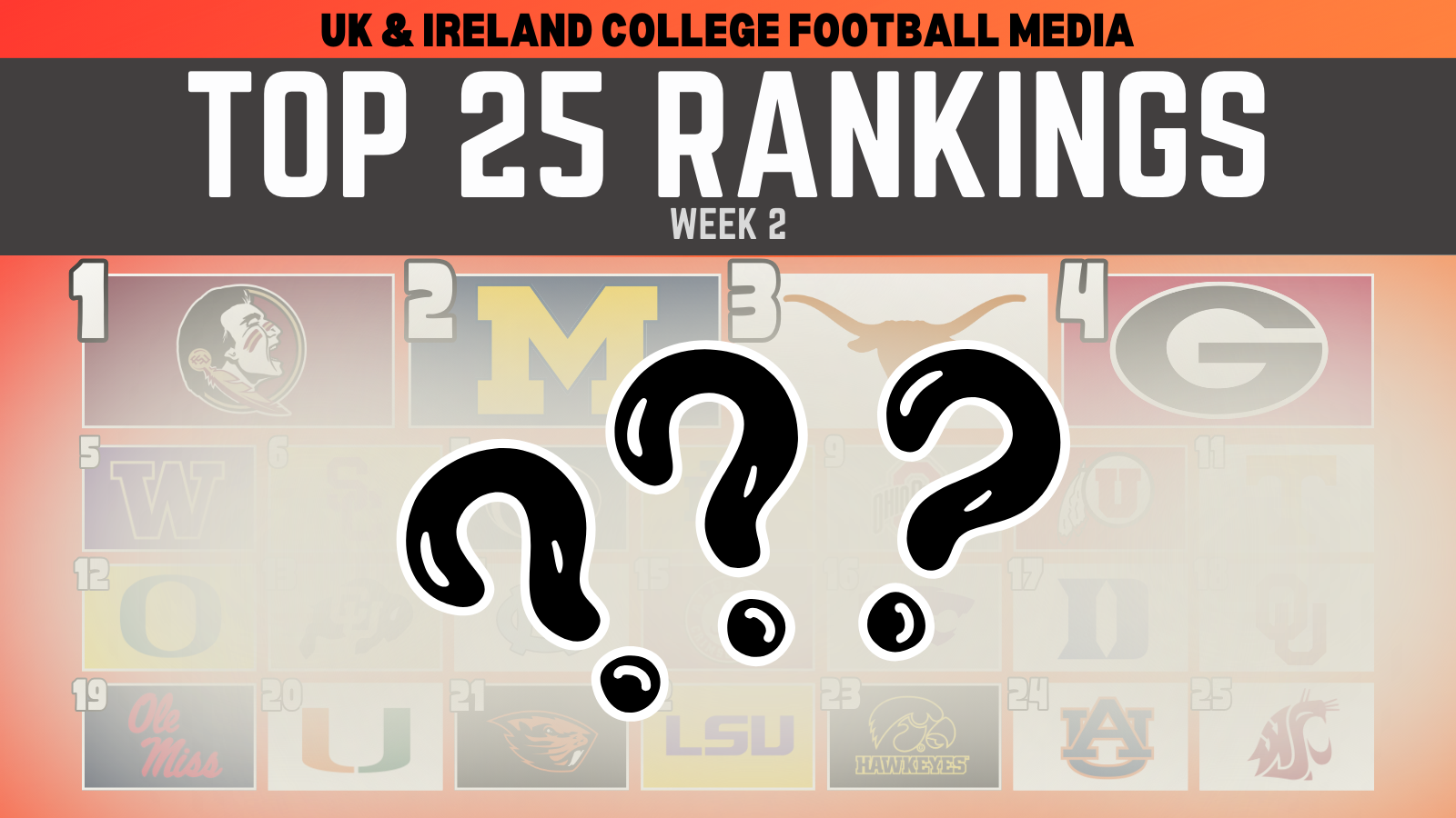 UK & Ireland Top 25 College Football Rankings Week 2 The Touchdown
